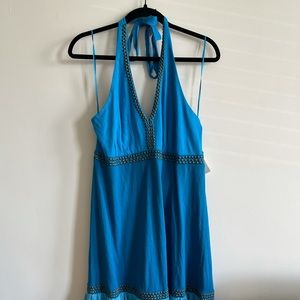 INC Halter Midi Dress in Blue